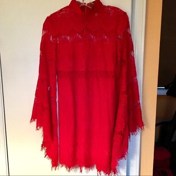 Minkpink Drama Queen Red Lace Dress - Picture 3 of 6